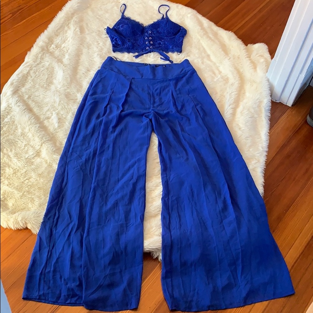 NWT Lace top & flowy pants set